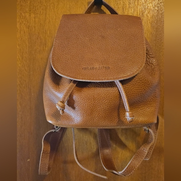 Portland Leather Handbags - Portland Leather Brown Leather Backpack